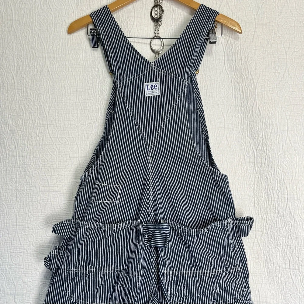 Vintage Lee Hickory Stripe Overalls 30x30 Carpenter Sanforized Union Made USA